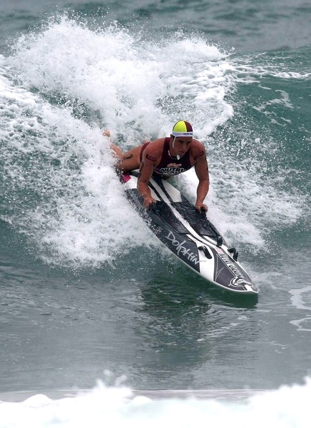 Daniel Moodie heads down one of the 2m swells during the board leg in the fourth round of the Kellogg's Nutrigrain series in Alexandra Headland on Queensland's Sunshine Coast.